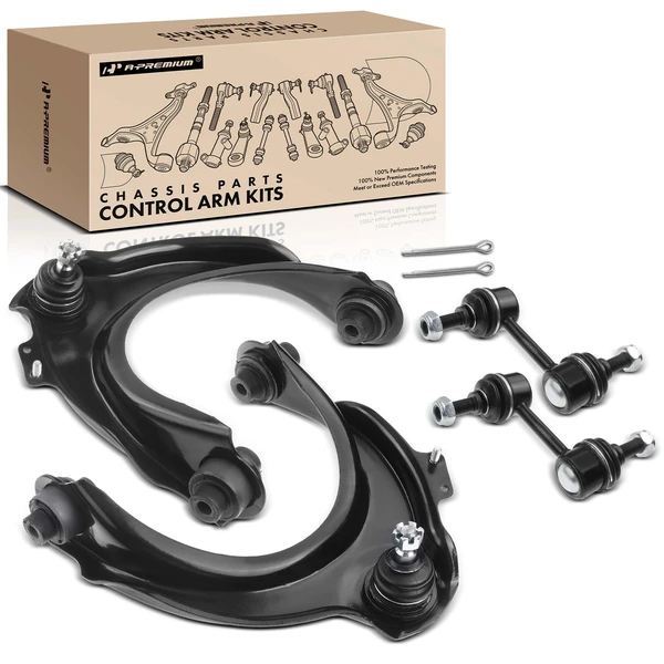 A Set of 4 Control Arm and Sway Bar Link Kit Front Side A-Premium APCA0380
