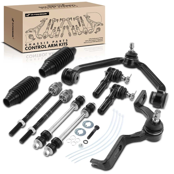 2001-2005 Ford Explorer Sport Trac A Set of 10 Control Arm Ball Joint Tie Rod and Sway Bar Link Kit Front Side A-Premium APCA4008