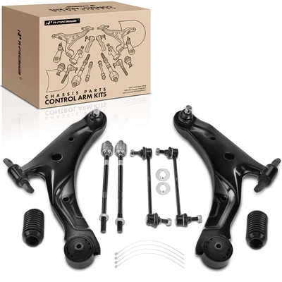 8 Pcs Front Control Arm & Ball Joint Stabilizer Bar Link Tie Rod End