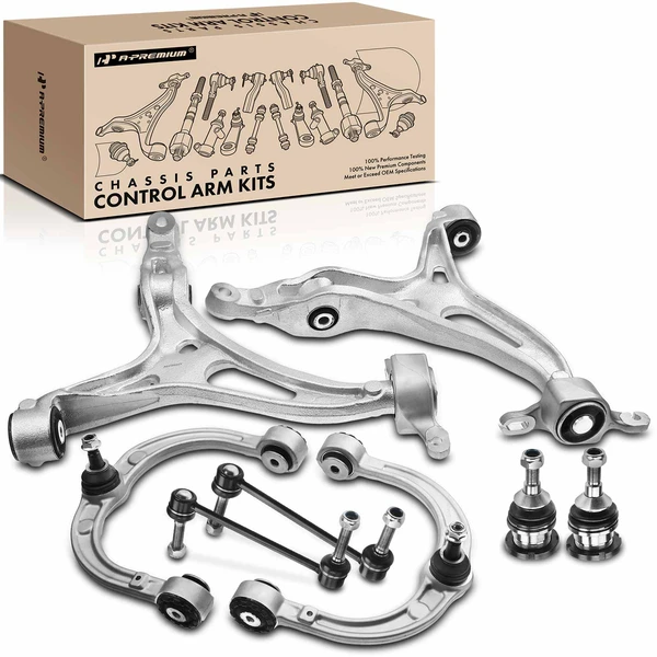 2010-2011 Mercedes-Benz ML450 A Set of 8 Control Arm Ball Joint and Sway Bar Link Kit Front Lower & Upper A-Premium APCA3544
