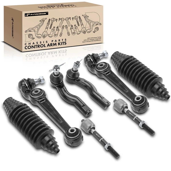 2010-2012 Ford Fusion A Set of 8 Control Arm Ball Joint and Tie Rod End Kit Front Side A-Premium APCA4028