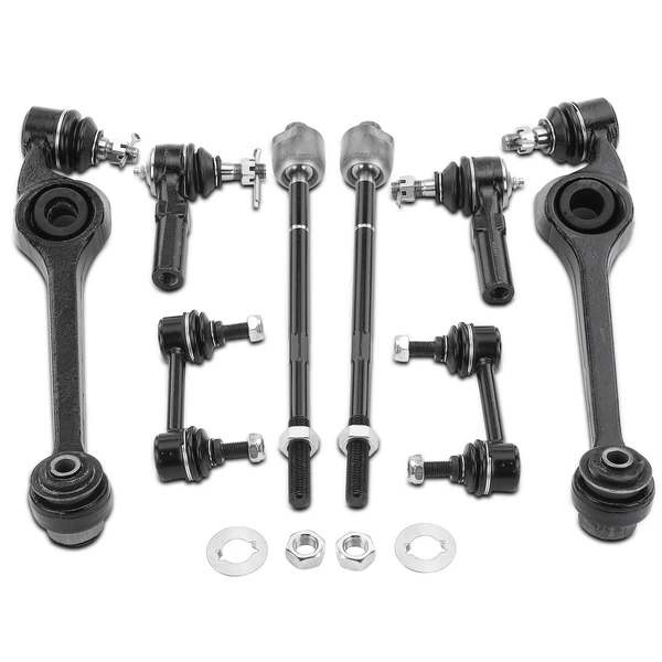 A Set of 8 Control Arm Sway Bar Link and Tie Rod End Kit Front & Rear A-Premium APCA4037