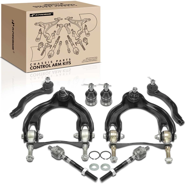 1994-1997 Acura Integra A Set of 8 Control Arm Ball Joint and Tie Rod End Kit Front Side A-Premium APCA3546