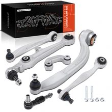 2001-2003 Audi A6 Quattro A Set of 6 Control Arm Sway Bar Link and Tie Rod End Kit Front Side A-Premium APCA4886