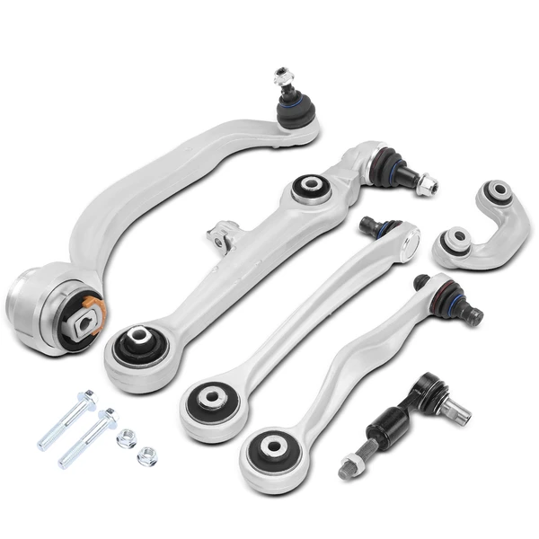 2001-2003 Audi A6 Quattro A Set of 6 Control Arm Sway Bar Link and Tie Rod End Kit Front Side A-Premium APCA4886
