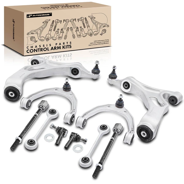 A Set of 10 Control Arm Sway Bar Link and Tie Rod End Kit Front Side A-Premium APCA4889