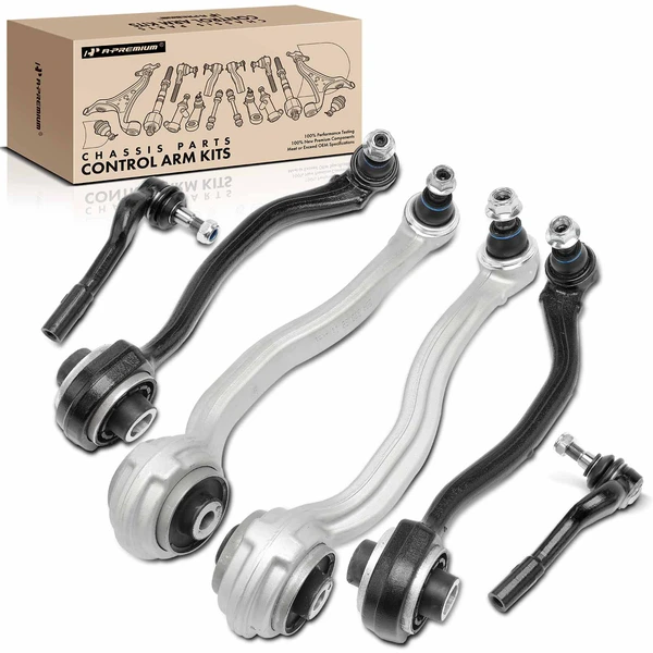 2002-2004 Mercedes-Benz C32 AMG A Set of 6 Control Arm and Tie Rod End Kit Front Side A-Premium APCA4895