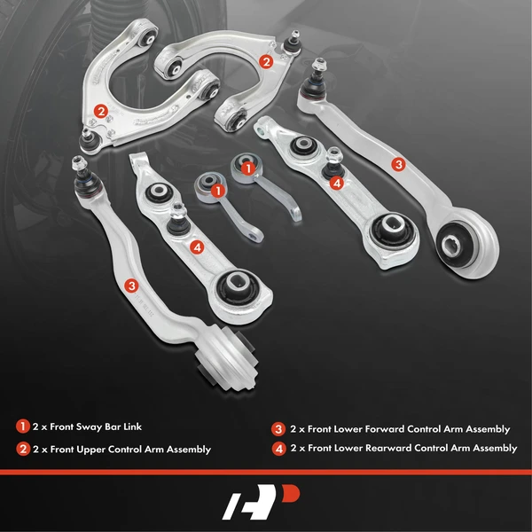 A Set of 8 Control Arm and Sway Bar Link Kit Front Side A-Premium APCA4897