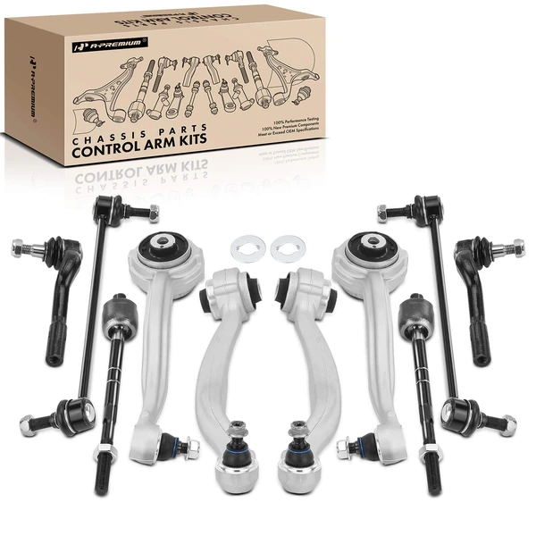 A Set of 10 Control Arm Sway Bar Link and Tie Rod End Kit Front Side A-Premium APCA4914
