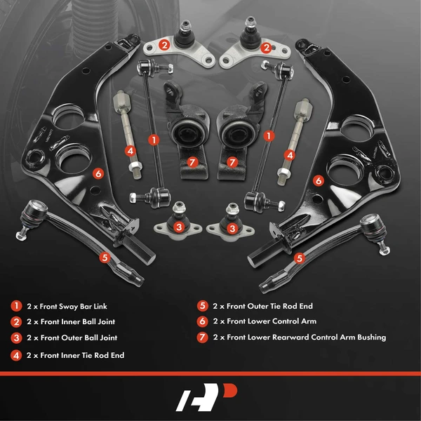 A Set of 14 Control Arm and Ball Joint Full Kit Front Side A-Premium APCA4920