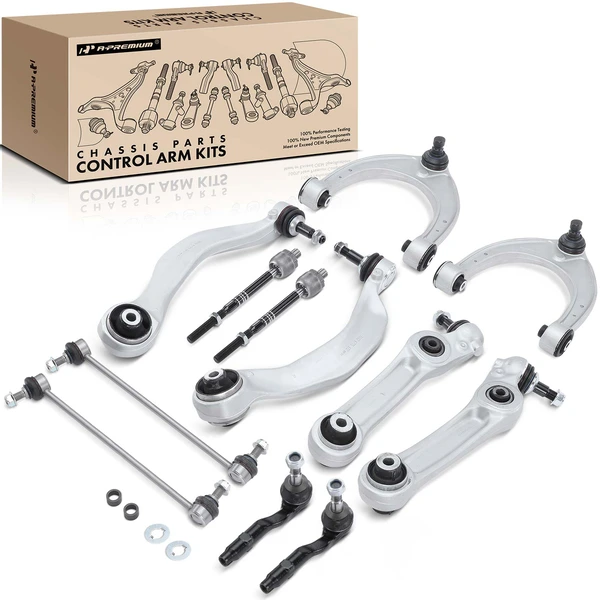 2013-2019 BMW 640i Gran Coupe A Set of 12 Control Arm Sway Bar Link and Tie Rod End Kit Front Side A-Premium APCA4924