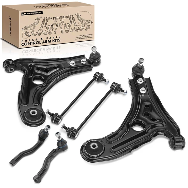 A Set of 6 Control Arm Sway Bar Link and Tie Rod End Kit Front Side A-Premium APCA4931