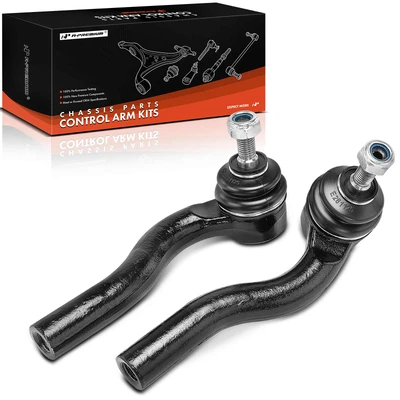 2 Pcs Left & Right Outer Tie Rod End with Curved Arm