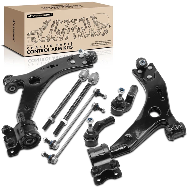 A Set of 8 Control Arm Sway Bar Link and Tie Rod End Kit Front Side A-Premium APCA4942
