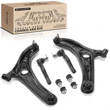 2000-2005 Toyota Echo A Set of 6 Control Arm Sway Bar Link and Tie Rod End Kit Front Side A-Premium APCA4943