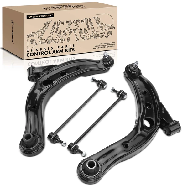A Set of 4 Control Arm and Sway Bar Link Kit Front Side A-Premium APCA3082