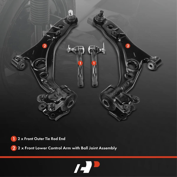 A Set of 4 Control Arm and Tie Rod End Kit Front Side A-Premium APCA3094