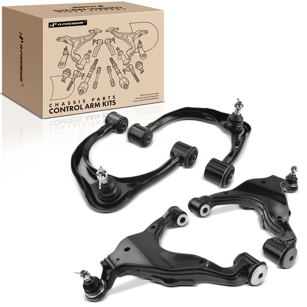 4-Pc Control Arm and Ball Joint Kit, Front Lower & Upper with Ball Joint A-Premium APCA3097