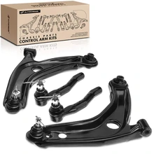 4 Pcs Front Control Arm with Ball Joint Outer Tie Rod End