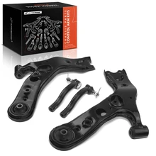 4 Pcs Front Lower Control Arm with Ball Joint Outer Tie Rod End