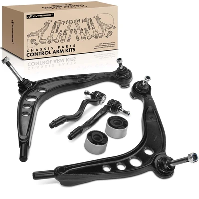 4 Pcs Front Control Arm with Ball Joint Tie Rod End