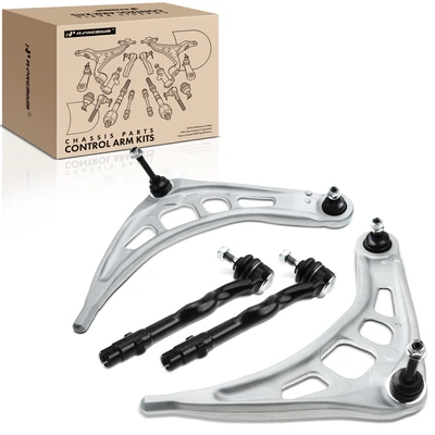 4 Pcs Front Lower Control Arm with Ball Joint Outer Tie Rod End