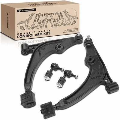 4 Pcs Front Control Arm with Ball Joint & Stabilizer Bar Link