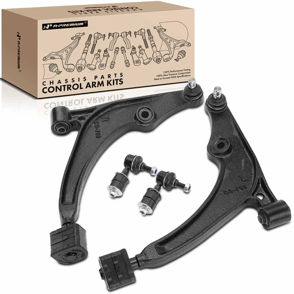 A Set of 4 Control Arm and Sway Bar Link Kit Front Side A-Premium APCA3121
