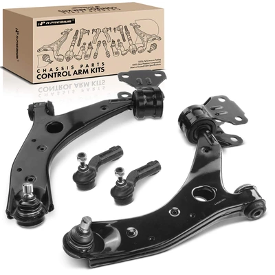 4 Pcs Front Control Arm with Ball Joint Outer Tie Rod End