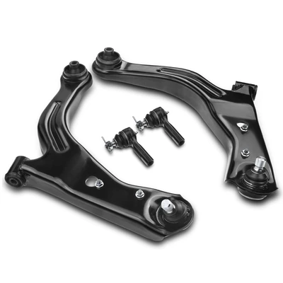 4 Pcs Front Lower Control Arm Assembly & Tie Rod End