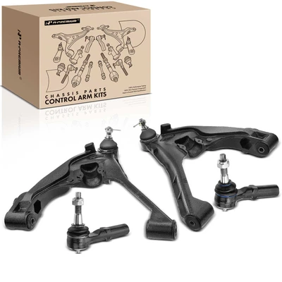 4 Pcs Front Control Arm with Ball Joints Tie Rod End