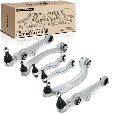 6 Pcs Front Lower & Upper Control Arm with Ball Joints