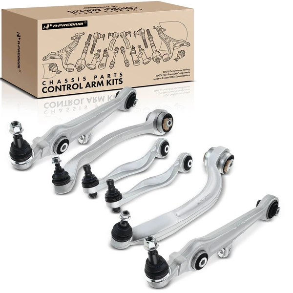 6-Pc Control Arm and Ball Joint Kit, Front Lower & Upper with Ball Joint A-Premium APCA3186