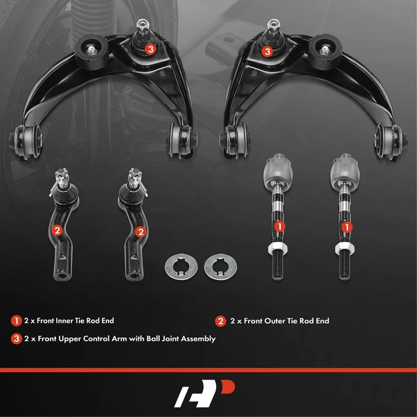 A Set of 6 Control Arm and Tie Rod End Kit Front Side A-Premium APCA3200