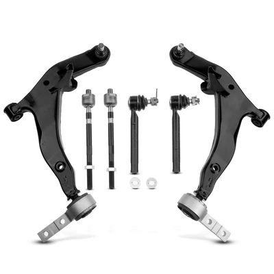 6 Pcs Front Lower Control Arm & Ball Joint Tie Rod End Kit