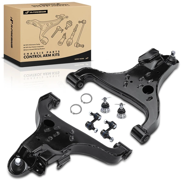 A Set of 6 Control Arm Ball Joint and Sway Bar Link Kit Front Side A-Premium APCA3205