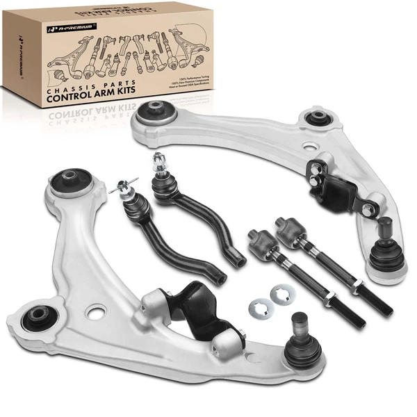 2007-2013 Nissan Altima A Set of 6 Control Arm and Tie Rod End Kit Front Lower A-Premium APCA3211