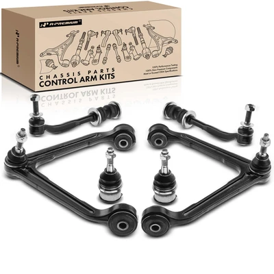 6 Pcs Front Control Arm & Ball Joint & Stabilizer Bar Link