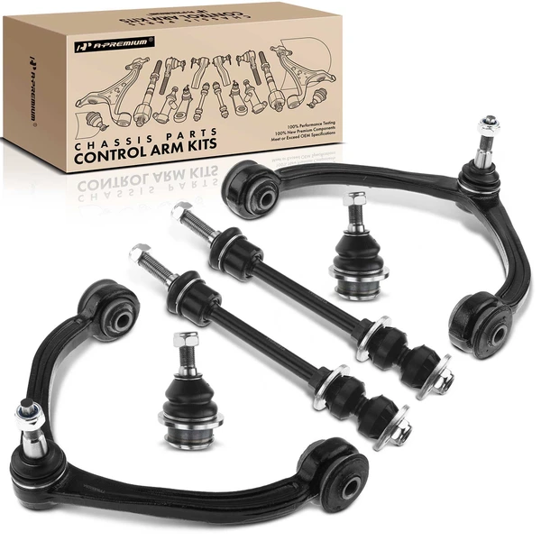 A Set of 6 Control Arm Ball Joint and Sway Bar Link Kit Front Side A-Premium APCA3224