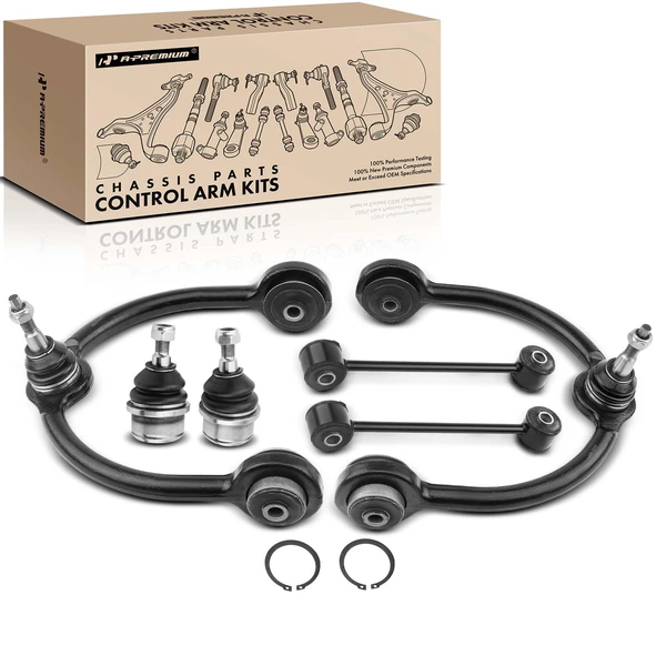 A Set of 6 Control Arm Ball Joint and Sway Bar Link Kit Front Upper A-Premium APCA3229