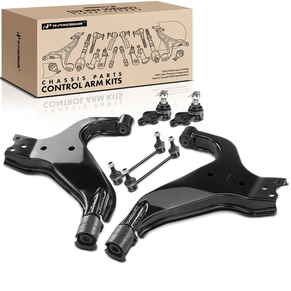 A Set of 6 Control Arm Ball Joint and Sway Bar Link Kit Front Side A-Premium APCA3234