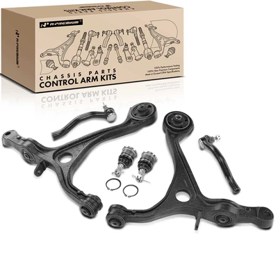 2004-2008 Acura TSX A Set of 6 Control Arm Ball Joint and Tie Rod End Kit Front Side A-Premium APCA3239