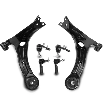 6 Pcs Front Control Arm & Ball Joint & Tie Rod End