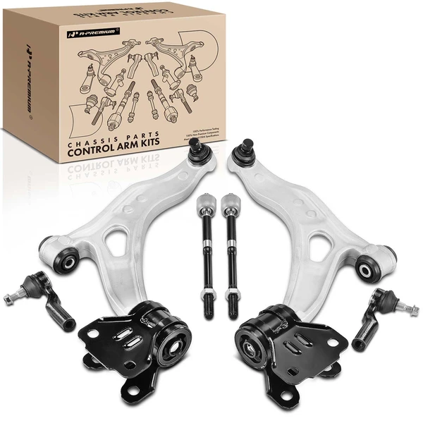 A Set of 6 Control Arm and Tie Rod End Kit Front Side A-Premium APCA3257