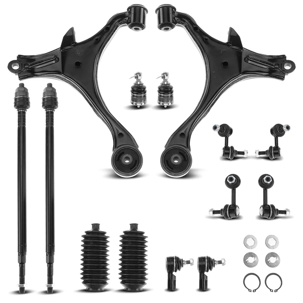 A Set of 14 Control Arm Ball Joint Tie Rod and Sway Bar Link Kit Front Side A-Premium APCA3266