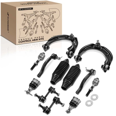 12 Pcs Front Control Arm with Ball Joint Sway Bar Link Tie Rod End