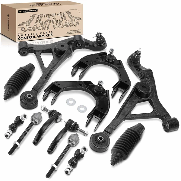 A Set of 12 Control Arm Ball Joint Tie Rod and Sway Bar Link Kit Front Side A-Premium APCA3287