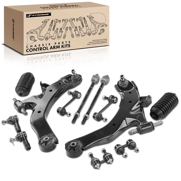 2001-2006 Hyundai Elantra A Set of 12 Control Arm Ball Joint Tie Rod and Sway Bar Link Kit Front & Rear, Inner & Outer A-Premium APCA3289