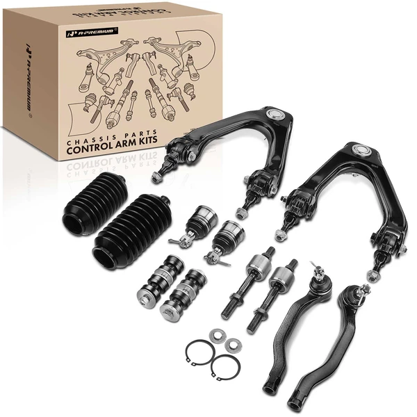 A Set of 12 Control Arm Ball Joint Tie Rod and Sway Bar Link Kit Front Side A-Premium APCA3295