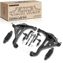 10 Pcs Front Control Arm with Ball Joint Sway Bar Link Tie Rod End